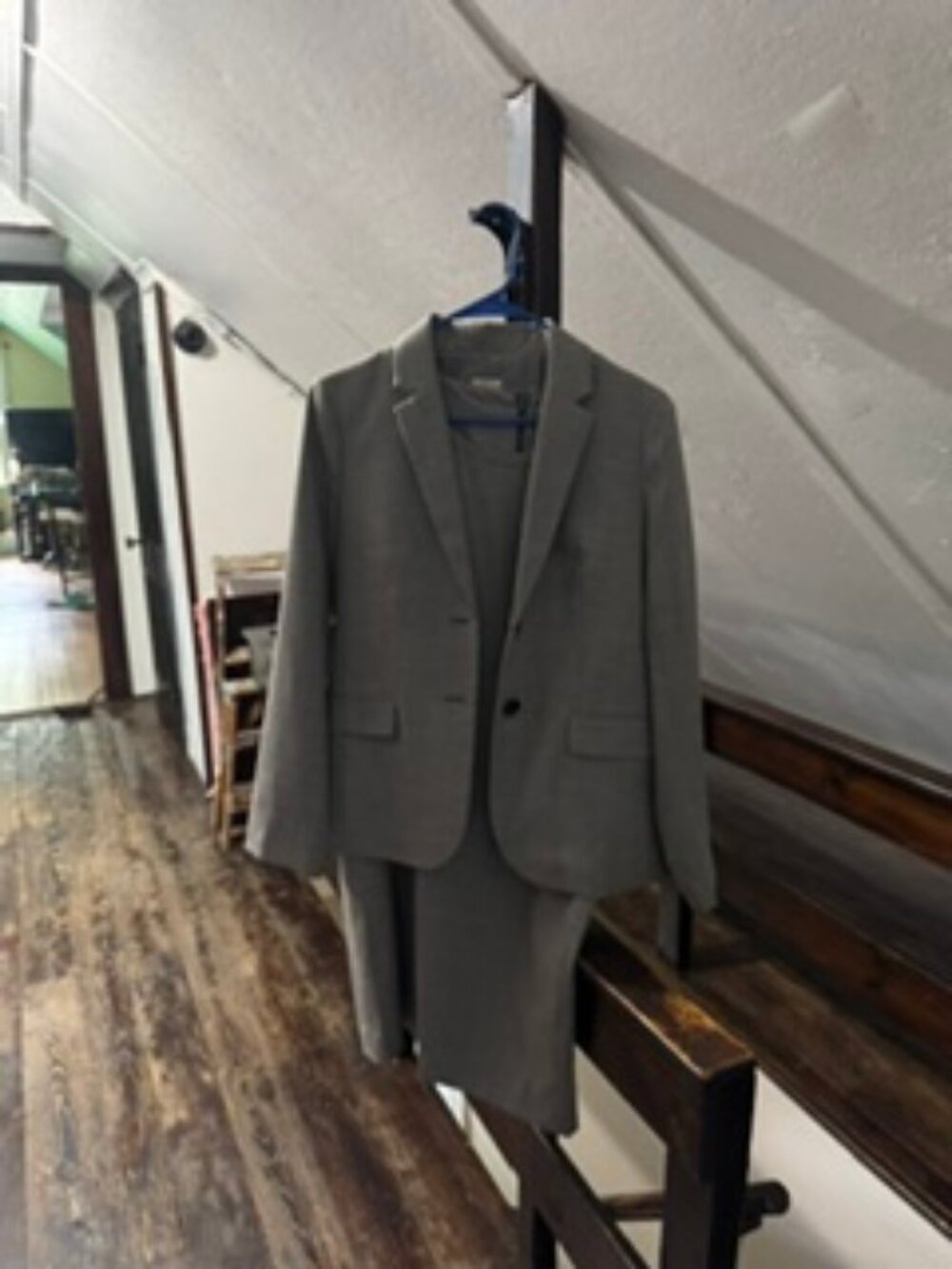 J.Crew 2-Piece Grey Tailored Dress Suit Set | Blazer Size 10 & Dress Size 12